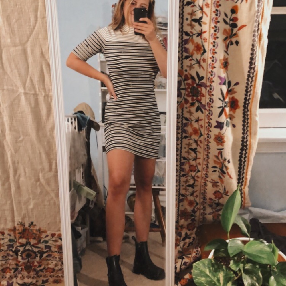 Striped body on dress